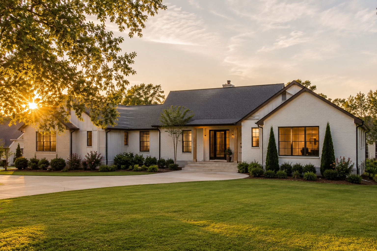 Single-level ranch home in Johns Creek Georgia with accessible entryway