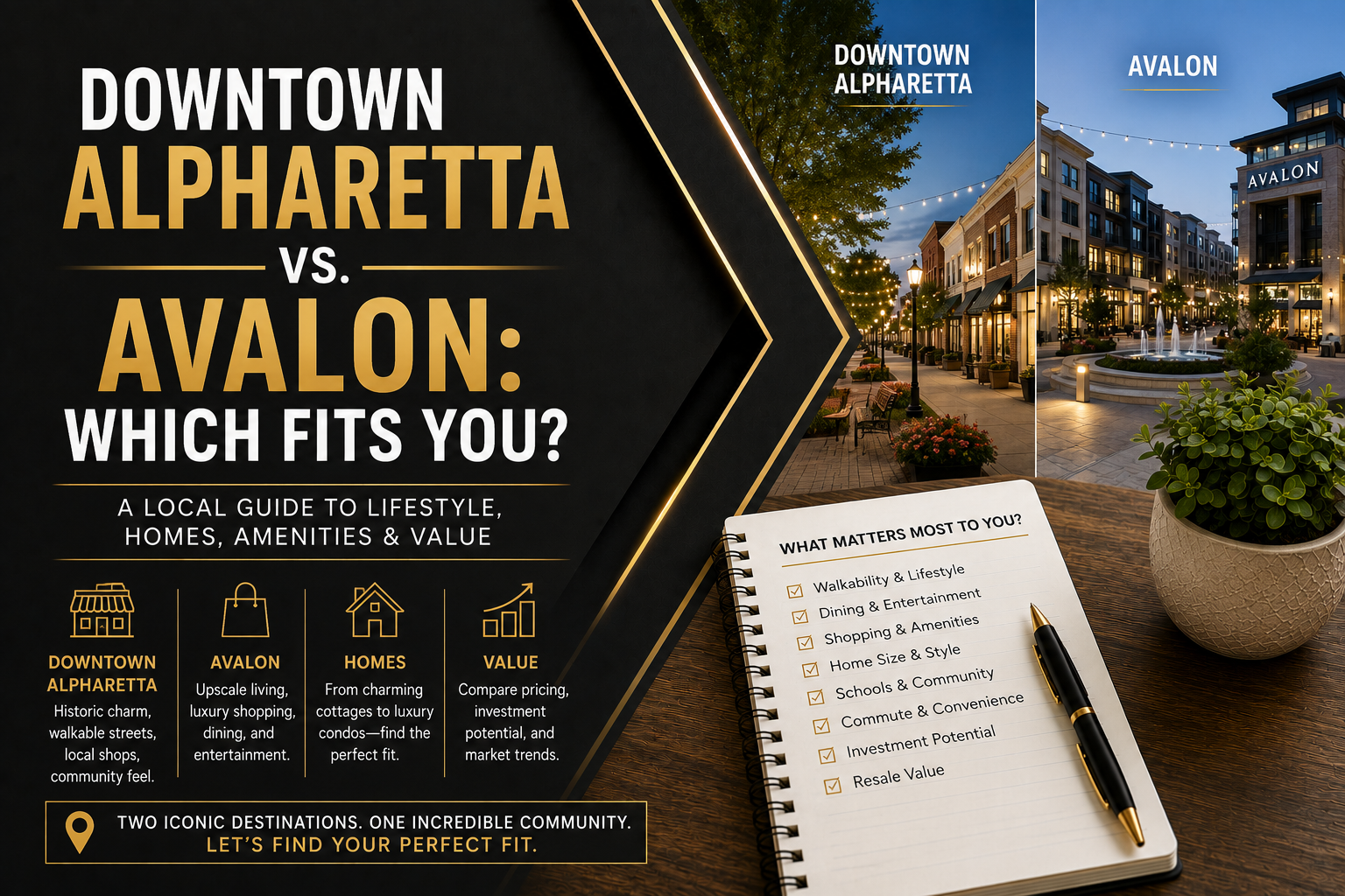 Downtown Alpharetta vs. Avalon: What's the Real Trade-Off?