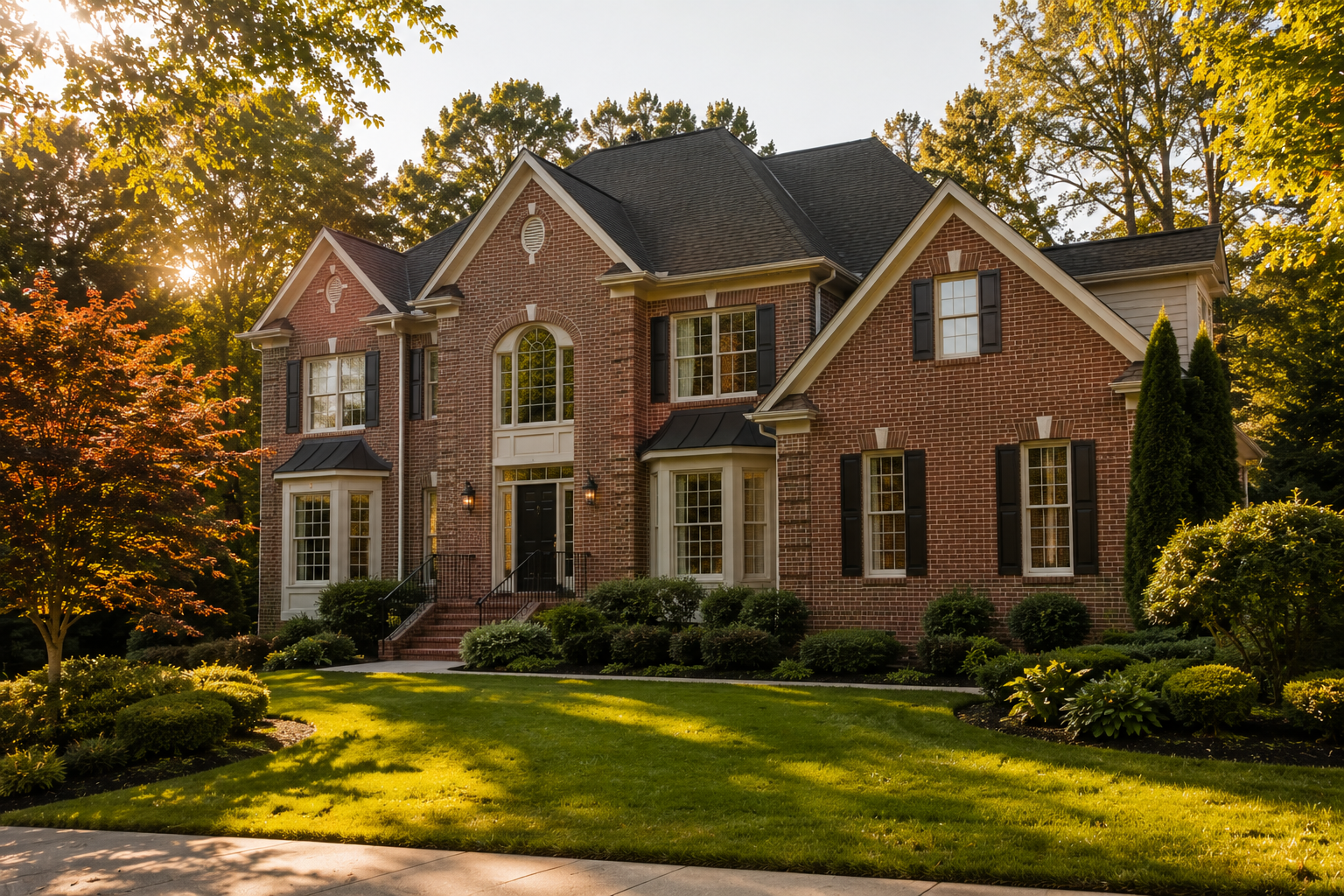Exterior of an inherited brick home in a North Fulton County Alpharetta neighborhood