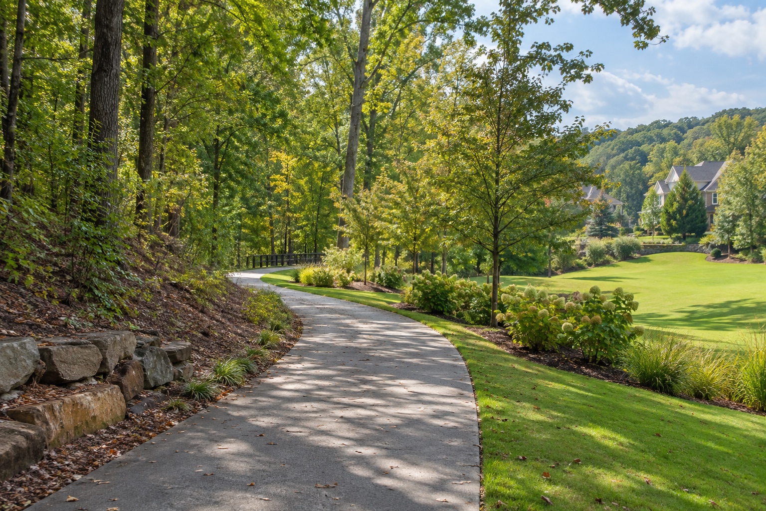 Alpha Loop greenway trail near Downtown Alpharetta, Georgia, a City of Alpharetta amenity for residents