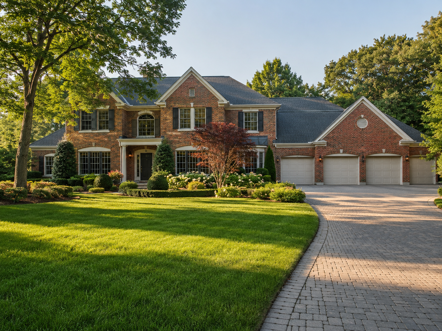 1990s brick executive home in Windward Alpharetta GA subdivision